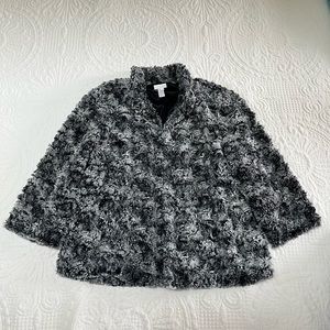 Chico’s Fuzzy Faux Fur Teddy Bear Coat